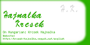 hajnalka krcsek business card